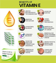 Load image into Gallery viewer, Vitamin E 400 IU Softgels (100 Caps Pack)