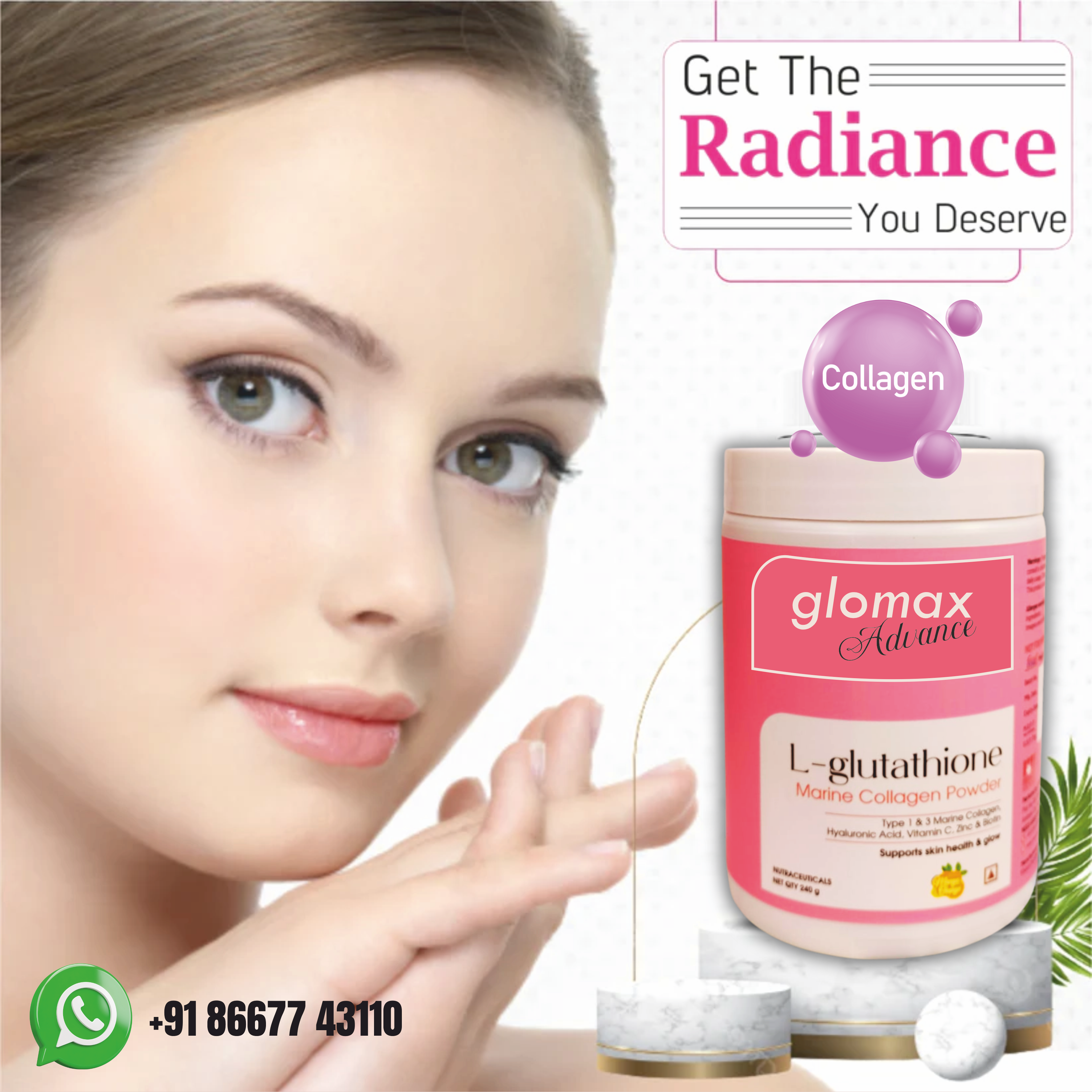 COLLAGEN for SKIN - L-GLUTATHIONE Advance POWDER (240 gms)  Caveman Cart