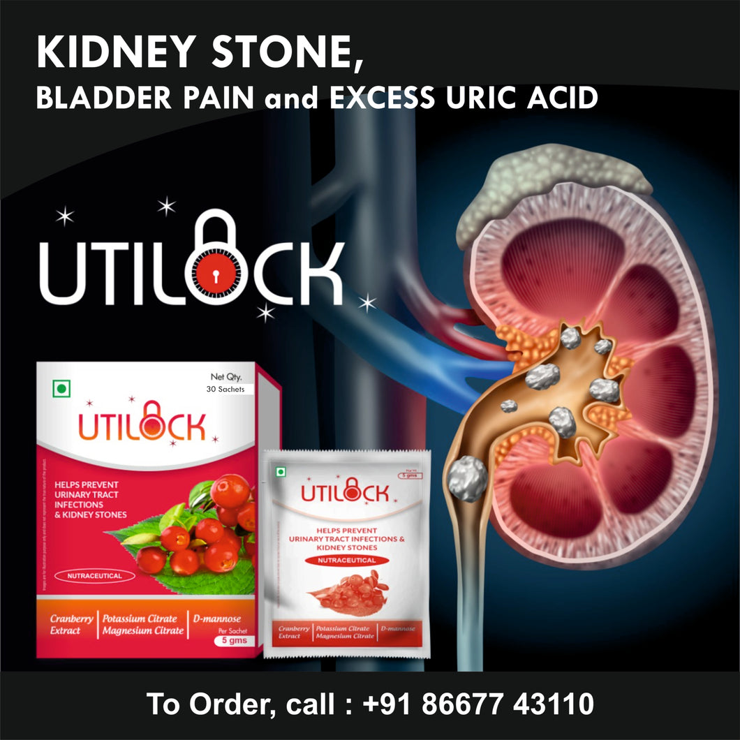 UTILOCK Sachets (Natural Remedy for KIDNEY STONES) One Month Pack