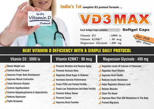 VD3 MAX (Vitamin D3 Protocol ) Softgel Caps (ONE MONTH PACK : 30 Caps)