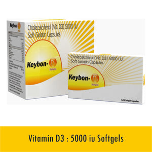 Vitamin D3 : 5000 iu Softgels (100 Capsules Pack)