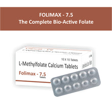 Load image into Gallery viewer, FOLIMAX 7.5 (L-Methyl Folate) Tablets (100 Tabs Pack)
